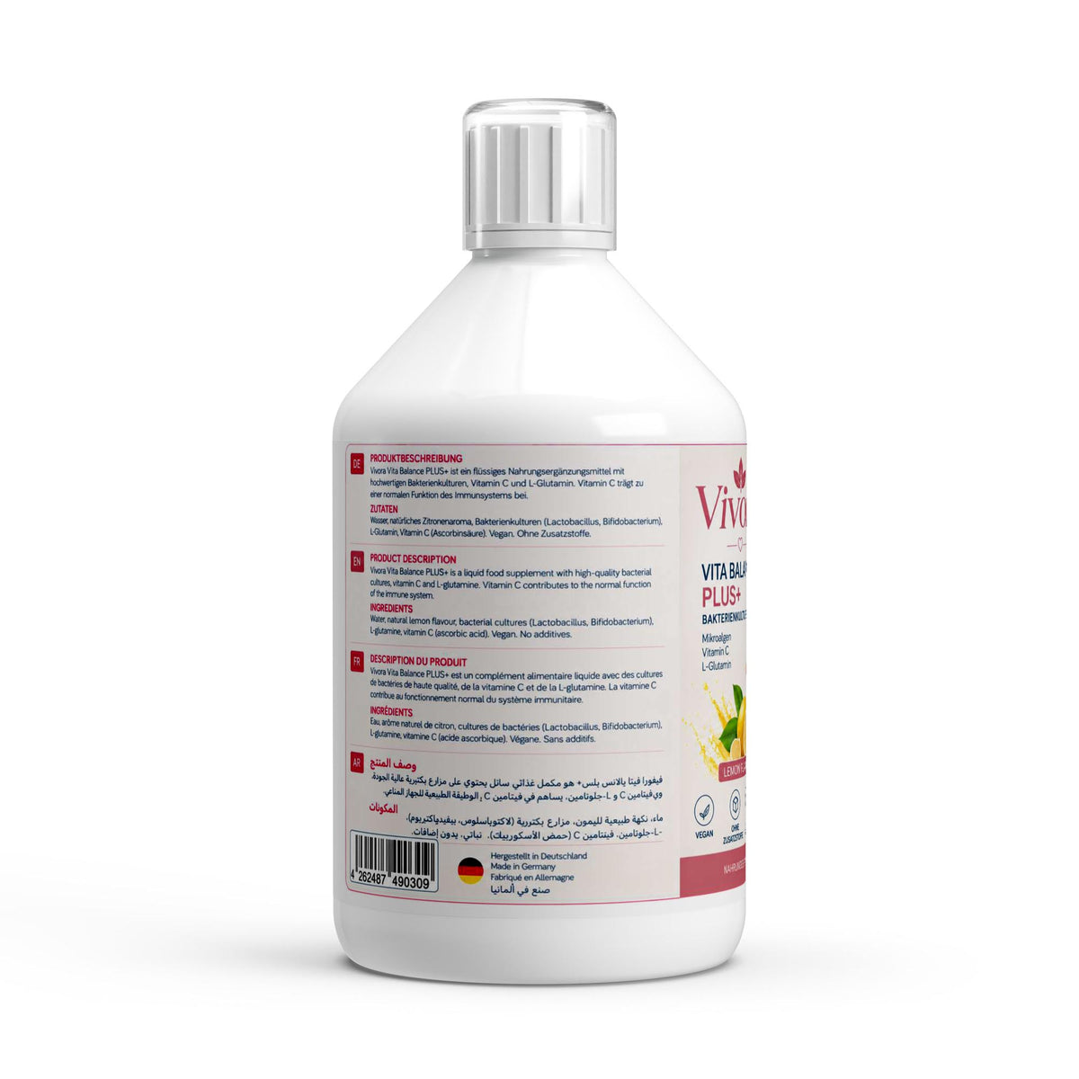 Vita Balance PLUS+  Bakterienkulturen - 33 vegane Lemon Shots - 500ml