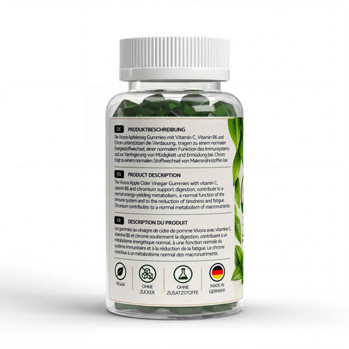 Apfelessig + C + B6 + Chrom Gummies - 60 Stk